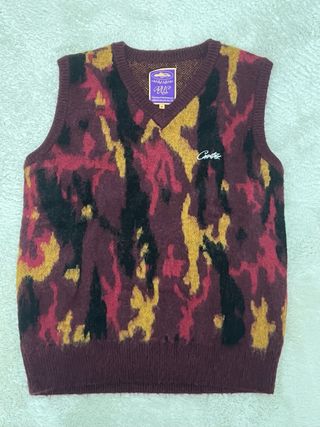 Corteiz Chaleco Punto Mohair Camuflaje Rojo