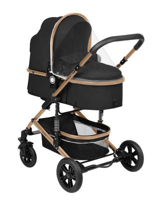 Carrito Bebé Amaia Negro 2en1 Asiento Transf.