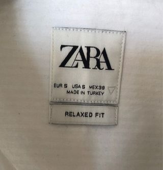 Camisa Zara Blanca Relaxed Fit Talla S