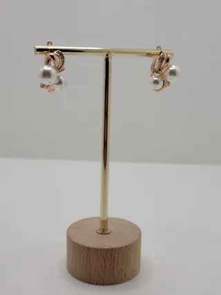 Pendientes Oro Rosa Goldfilled Perlas