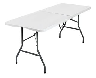 Mesa plegable blanca y gris