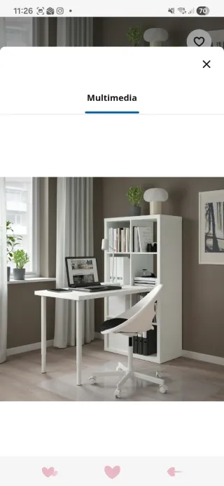 Tablero blanco Ikea + 2 patas negras + conexión