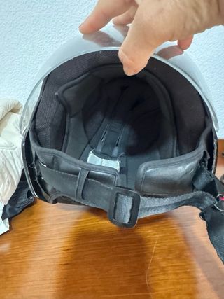 Casco de moto negro talla L