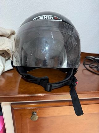 Casco de moto negro talla L