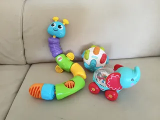 Lote Juguetes Bebé: Gusano, Elefante, Pelota