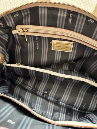 Bolso Robert Pietri Piel Marrón y Blanco