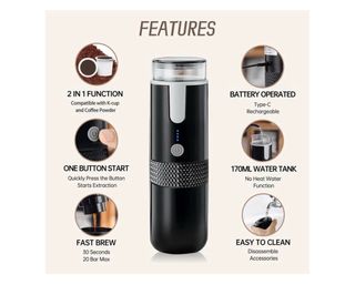 Cafetera Expresso Portátil Inalámbrica