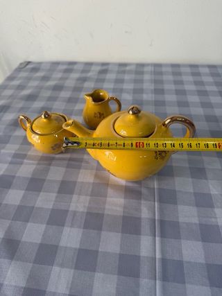 Set Teiera Zuccheriera Lattiera Giallo Oro