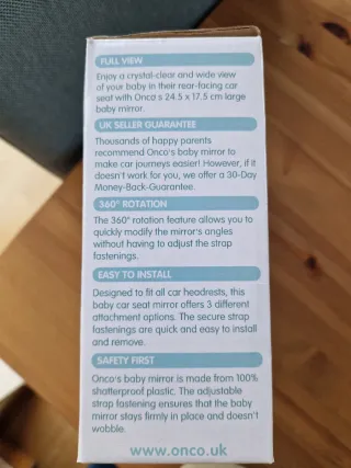 Espejo Onco para asiento trasero bebé