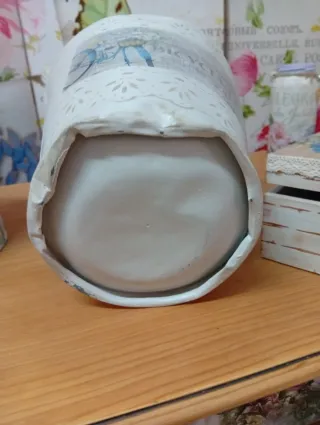 Cántaro metal decorado estilo vintage