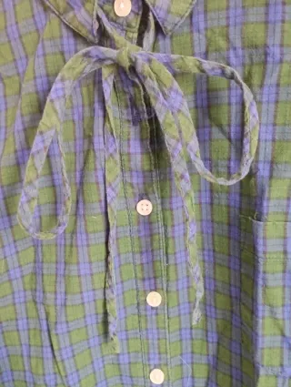 Camisa cuadros verde y azul