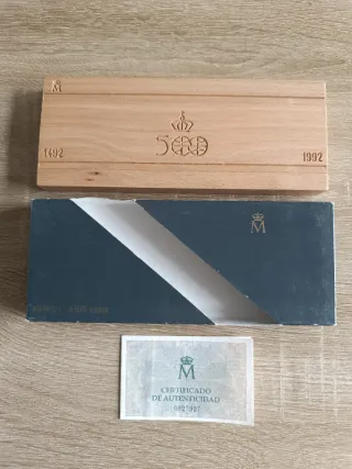 Estuche 5 monedas V Centenario 1989 plata 0.925