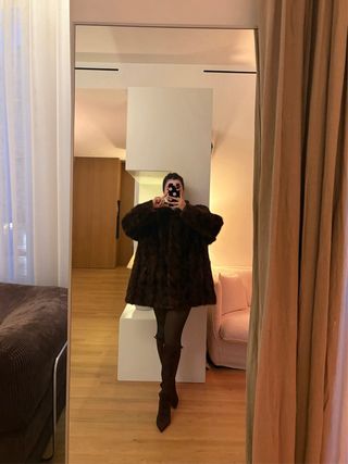 Abrigo de pelo marrón