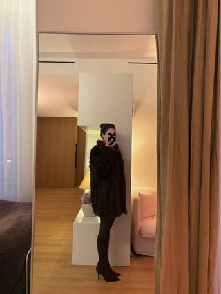 Abrigo de pelo marrón