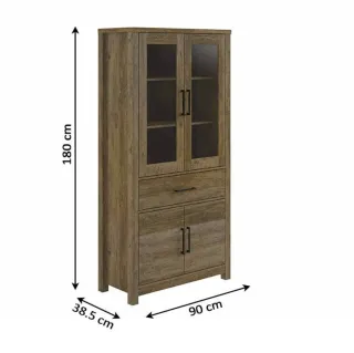 Vitrina de madera y cristal