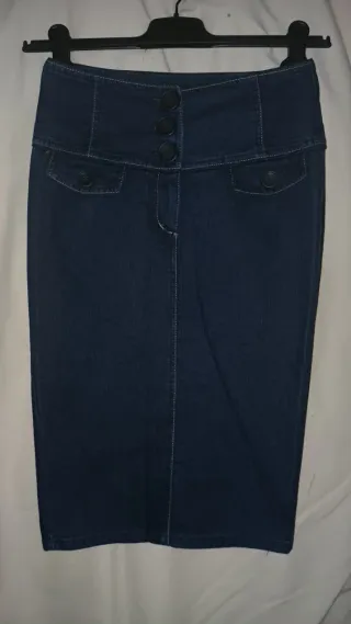 Falda vaquera tiro alto talla 34