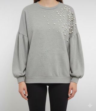 Jersey gris con perlas