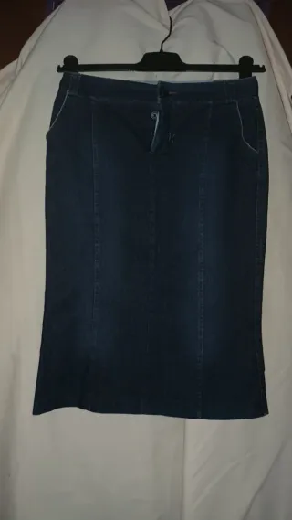 Falda Zara Basic Vaquera Azul Talla XS
