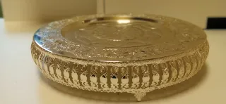 Juego de té turco  de metal plateado