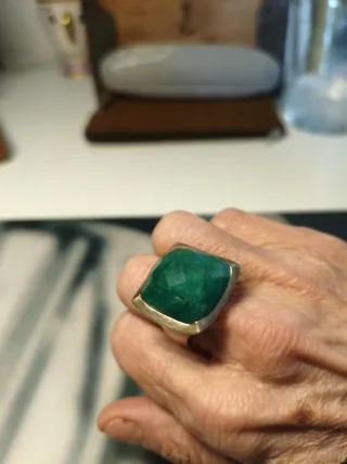 Anillo Plata Vintage Piedra Aventurina