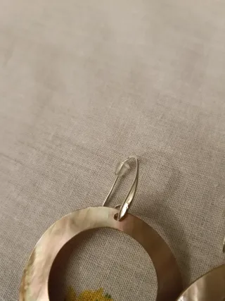 Pendientes Nácar y Plata Aro Grande