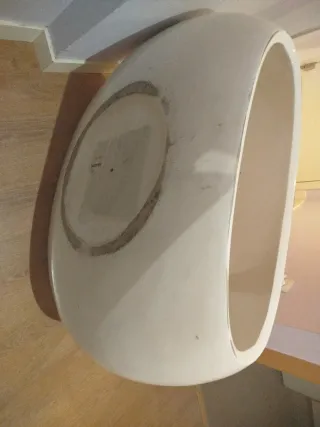 Mesa de centro ovalada blanca