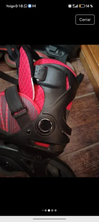 Patines en línea rojos y negros, talla 37