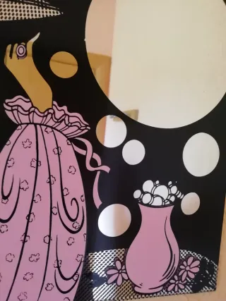 Espejo decorativo rosa y negro