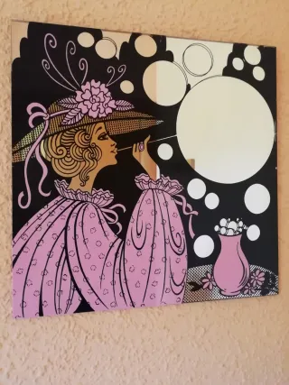 Espejo decorativo rosa y negro