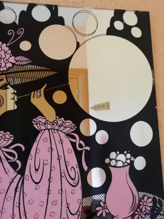 Espejo decorativo rosa y negro