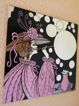 Espejo decorativo rosa y negro