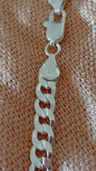 Cadena hombre chapada en plata con sello 925