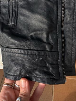 Chaqueta Biker Cuero Acolchada