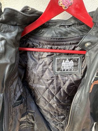 Chaqueta Biker Cuero Acolchada