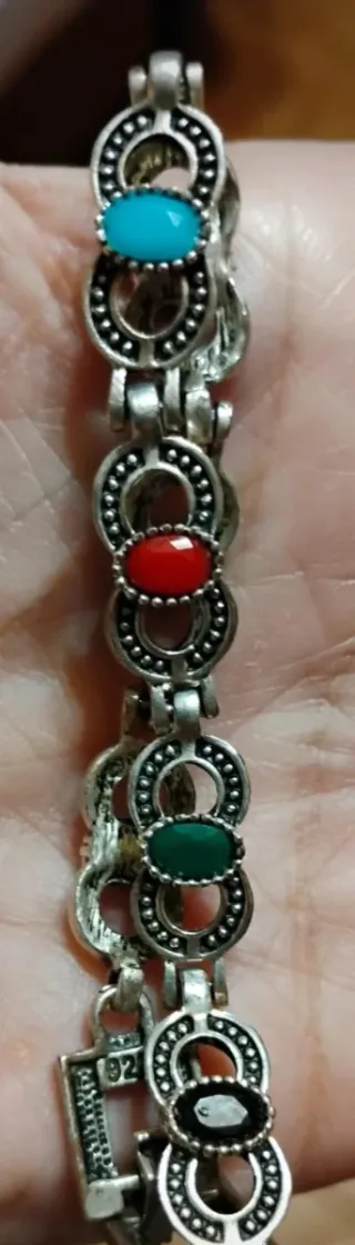 Pulsera Plata 925 con Piedras Multicolor