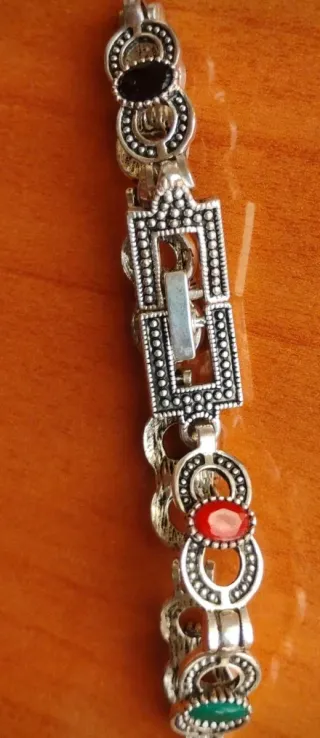 Pulsera Plata 925 con Piedras Multicolor