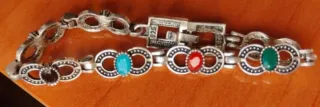 Pulsera Plata 925 con Piedras Multicolor