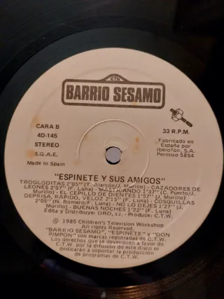 Vinilo Barrio Sésamo Espinete y sus Amigos