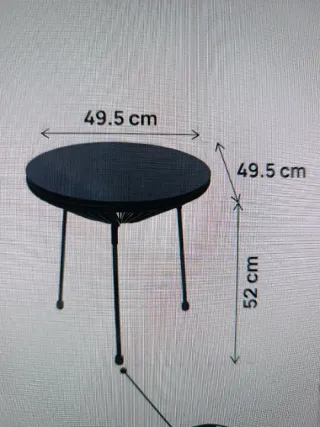 Mesa de exterior redonda cristal y metal