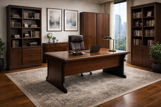 Conjunto Oficina: Mesa Grande y Estanterías