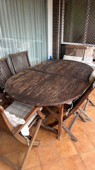 Mesa de teca para exterior