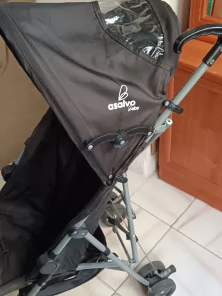 Silla de paseo negra paraguas