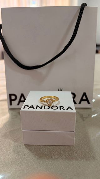 Anillo Pandora Corazón Dorado