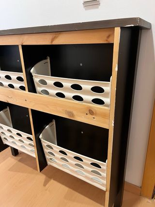 Zapatero recibidor madera muy oscura