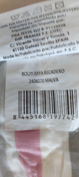 Colcha bouti rayas malva