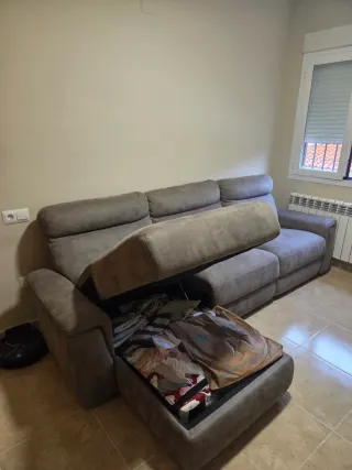 Sofá modular gris tela