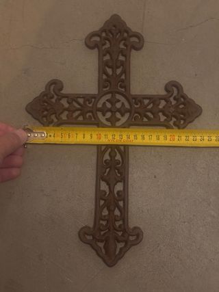 Cruz Decorativa Antigua Hierro Fundido