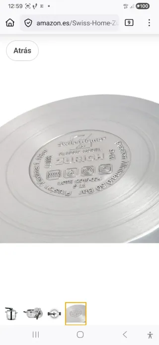 Olla a Presión ZURICH 5L .Modelo profesional suizo