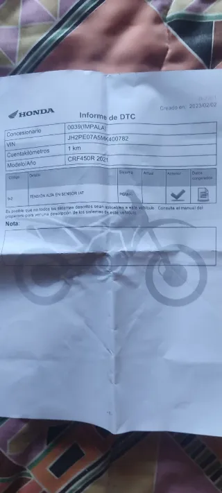 Honda CRF 450 Motocross Roja