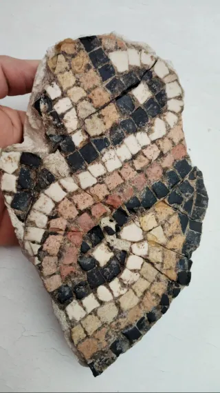 Mosaico Romano Antiguo Siglo I a.C.Dos piezas.